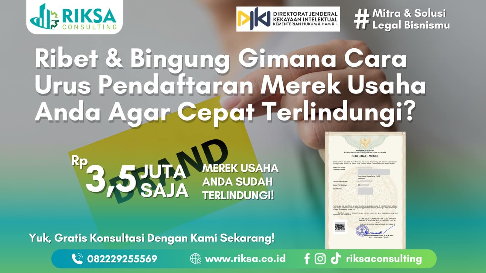 Jasa Pendaftaran Merek Cipondoh, Tangerang