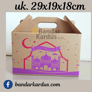 Kardus Parcel 29x19x28 cm (Jinjing) Box I Parcel I Parcell I Lebaran I Idul Fitri I Fitri I Eid Mubarak I Ied I Eid I Mubarak I Paket I Sembako Box Jinjing cetak lebaran 29x19x18cm