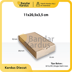 Kardus Die Cut Aksesoris Polos 11x20,5x3,5cm Single Wall