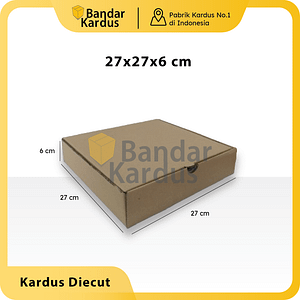 KARDUS CORRUGATED 27x27x6CM | DIE CUT | KOTAK KARTON | BOX PACKING SOUVENIR PIZZA