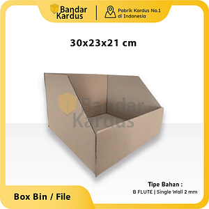 KARDUS BIN BOX STANDAR UK. 30x23x21CM