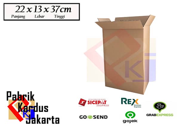 kardus polos UK 22x13x37cm kardus packing kardus sedang