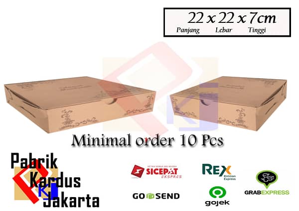 kardus makanan cetak uk. 22x22x7 cm