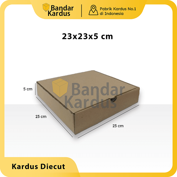 Kardus Dus uk 23x23x5cm (ECER) Die Cut Box Kotak Packing Aksesoris Baju Makanan Pizza Hijab Kue