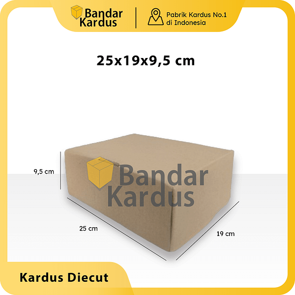 kardus die cut polos baru uk. 25x19x9,5cm