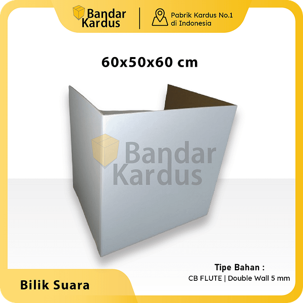 Bilik suara pilkades uk. 60x50x60cm double wall putih