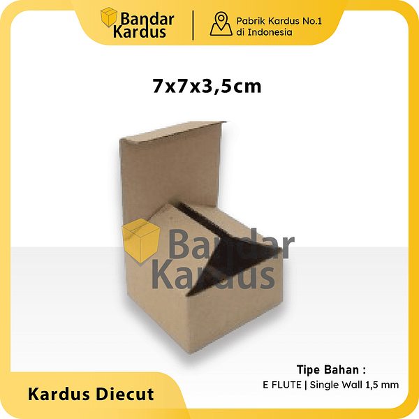 Kardus Box / Mailer Box Polos / Box Diecute Polos 7x7x3,5cm Single Wall