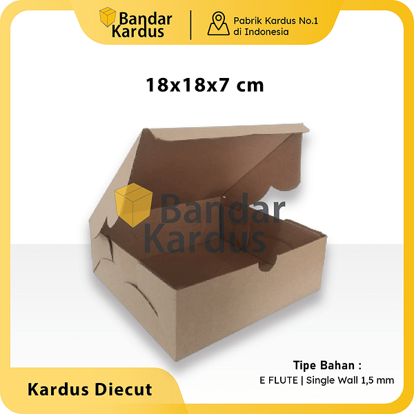 DUS KOTAK NASI TEBAL CORRUGATED/ BOX KUE CAKE / KATERING 18x18x7CM