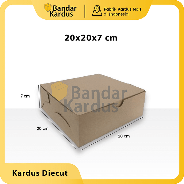 DUS KOTAK NASI CORRUGATED / BOX KUE CAKE / KATERING 20x20x7CM