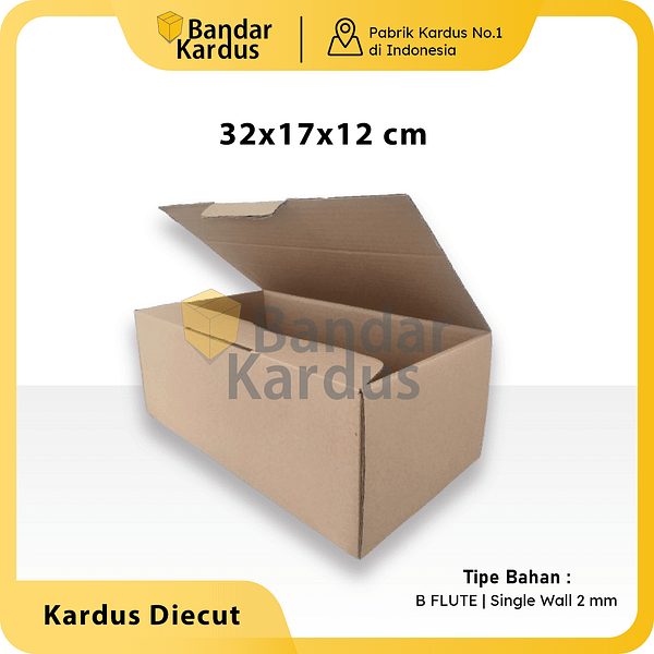 KARDUS DIECUTE | KARTON | DUS BOX POLOS SEPATU 32x17x12CM | KARDUS PACKING SINGLE WALL